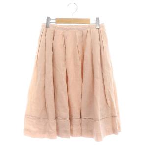 リネンフレアスカート 38 ピンクベージュ 35575