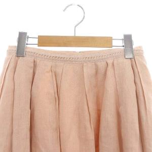 FOXEY リネンフレアスカート 38 ピンクベージュ 35575