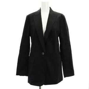 23SS Crisp Linen Arvada NL ジャケット テーラード シングル リネン 38 黒