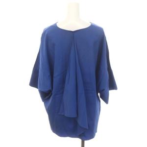ADORE 22SS バックサーキュラーブラウス 七分袖 ドルマンスリーブ スキッパー プルオーバー 38 青 ブルー