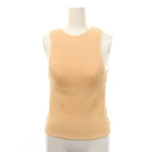 Shrink Rib Knit Tank ニット カットソー ノースリーブ タンクトップ F オレンジピンク