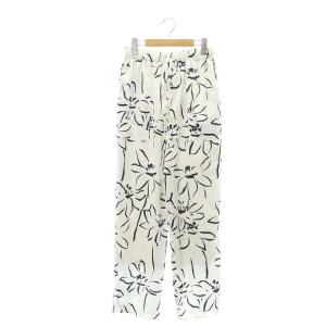 24SS アートプリントイージーパンツ ワイド 36 白 紺 ホワイト ネイビー /MI OS PN