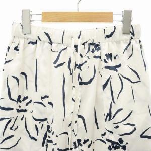 IENA 24SS アートプリントイージーパンツ ワイド 36 白 紺 ホワイト ネイビー /MI OS PN