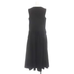 theory luxe 23SS リネン ノースリーブワンピース ロング マキシ丈 038 黒 ブラック /MI OS PN