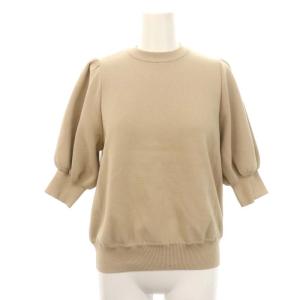 23SS コットンパフスリーブニット セーター 半袖 F ベージュ /HK OS PN