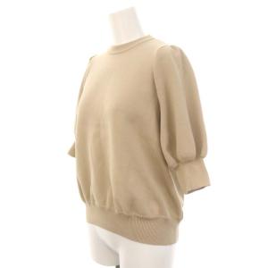 yori 23SS コットンパフスリーブニット セーター 半袖 F ベージュ /HK OS PN