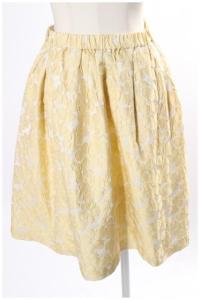 TOCCA 17SS FLOWER WALTZ スカート ひざ丈 フレア 花柄 0 黄 イエロー /sa0516 PN