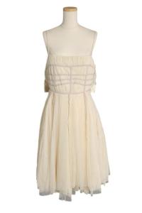 sov. ワンピース キャミワンピ ドレス チュール バックリボン 切替 白 ホワイト /yo0515 PN