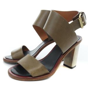フィービー期 サンダル BANBAN ハイヒール レザー 35 22cm 茶色 ブラウン /SR5 PN