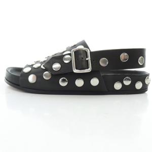 JIL SANDER ネイビー スタッズ フラットサンダル ストラップ 36 22.5cm 黒 ブラック /SR15 PN