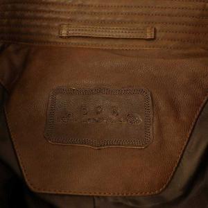 goa レザージャケット 革ジャン やぎ革 フード F ブラウン /MY OS GY39 AX