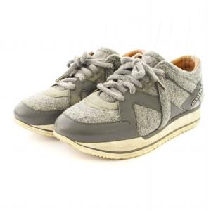 JIMMY CHOO スニーカー シューズ ロゴ フェルト 39 グレー /SR6