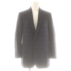 Drawer セットアップ チェックテーラードジャケット テーパード ウール 38 紺 /MI OS