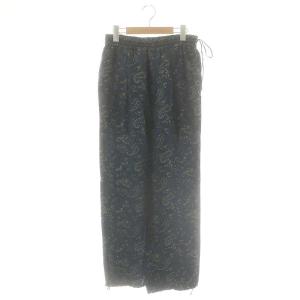 エアリー ジャガード ドローコードヘムパンツ イージーパンツ F ネイビー /DF OS