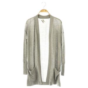 ウール ロングカーディガン 長袖 XS グレー /ES OS