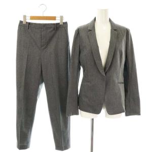 パンツスーツ セットアップ ジャケット スラックス 38 40 グレー /ES OS AX