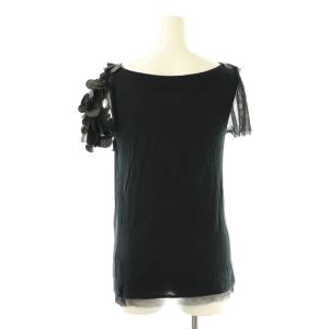 VALENTINO カットソー 切替 半袖 4 ブラック /HK OS GY39 AX