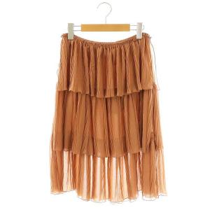 ティアードスカート シフォン 36 ブラウン /ES OS GY39 AX