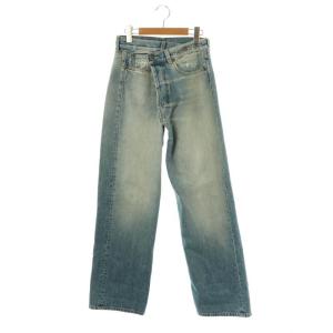 WIDE LEG CROSS OVER デニムパンツ イタリア製 23 インディゴブルー