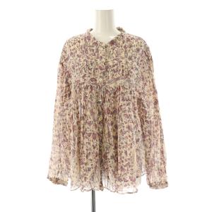 コットンフラワーギャザーブラウス シャツ 長袖 34 マルチカラー /DF OS