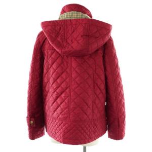BURBERRY BLUE LABEL キルティングコート フード 中綿 38 赤 /MI OS GY09