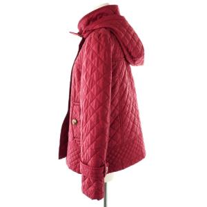 BURBERRY BLUE LABEL キルティングコート フード 中綿 38 赤 /MI OS GY09