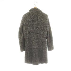 MARELLA スポーツ Sport ツイード コート ステンカラー スタンドカラー ウール 40 黒 オフホワイト /MI