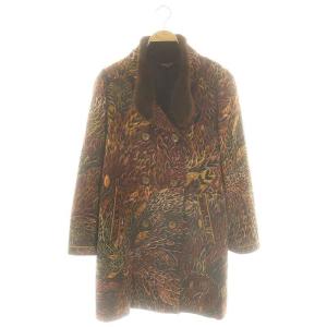ファッション FASHION ミンクファー 総柄 コート スタンドカラー ウール カシミヤ混 11AR