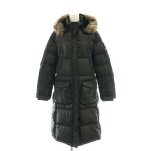 ダウンコート ジップアップ ロング L ブラック /HK OS GY09