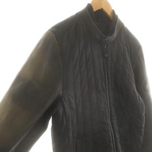 HARLEY DAVIDSON レザー 切替 ジャケット ブルゾン M 黒 /MI OS GY09