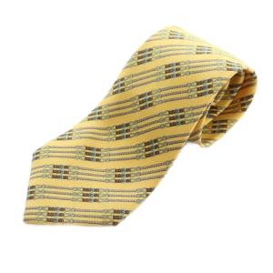 ネクタイ レギュラータイ 総柄 シルク 黄色 /MI OS GY09