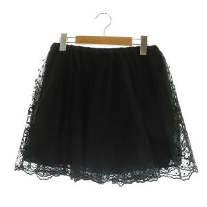 スカパン ショートパンツ フレア レース ドット M ブラック /MY OS FR