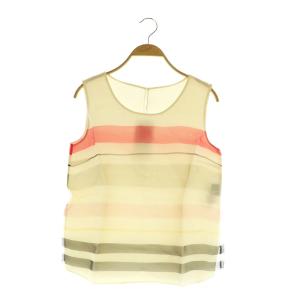 シルク チュールブラウス ノースリーブ プルオーバー ボーダー 38 アイボリー /MY OS FR