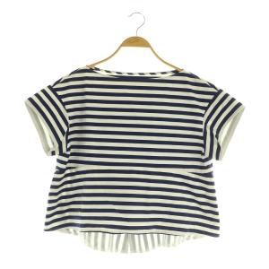 ボーダーブラウス 半袖 ボートネック ワイド プルオーバー 36 ネイビー /MY OS FR