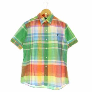 シャツ 半袖 前開き BD ボタンダウン チェック コットン L マルチカラー /NR OS FR