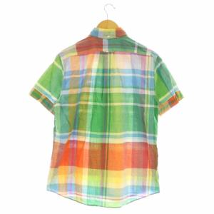 Gymphlex シャツ 半袖 前開き BD ボタンダウン チェック コットン L マルチカラー /NR OS FR