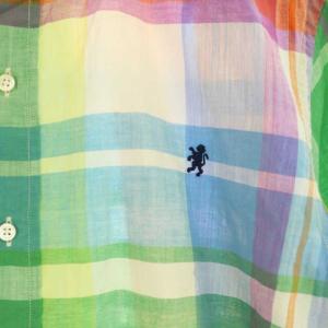 Gymphlex シャツ 半袖 前開き BD ボタンダウン チェック コットン L マルチカラー /NR OS FR