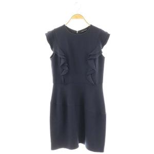 フリル ノースリーブワンピース 40 紺 /MI OS