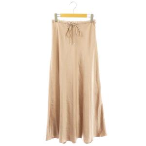 25SS サテンストレッチイージースカート フレア 38 ピンク /MI OS