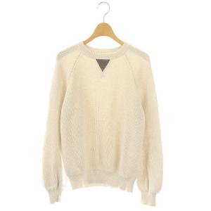 ラグランスリーブ ニット プルオーバー S オフホワイト