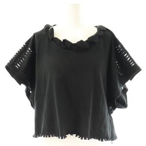 IM74KN501 カットデザイン半袖トップス ニット ニットソー 2 ブラック /ES OS