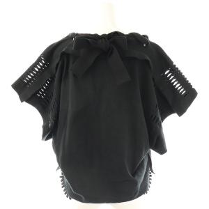 ISSEY MIYAKE IM74KN501 カットデザイン半袖トップス ニット ニットソー 2 ブラック /ES OS
