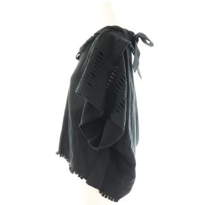 ISSEY MIYAKE IM74KN501 カットデザイン半袖トップス ニット ニットソー 2 ブラック /ES OS