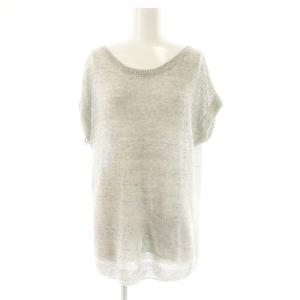 ニット セーター フレンチスリーブ リネン F グレー /DF OS FR