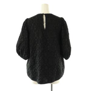 BALLSEY ラメマトラッセ パフスリーブブラウス 半袖 36 ブラック /DF OS AX