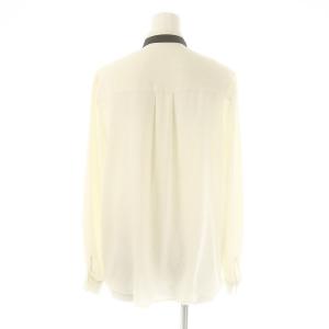 allureville ポリエステルツイルハイショクナロータイブラウス シャツ 長袖 前開き 2 オフホワイト /NR OS