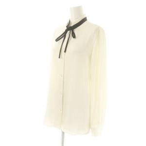 allureville ポリエステルツイルハイショクナロータイブラウス シャツ 長袖 前開き 2 オフホワイト /NR OS