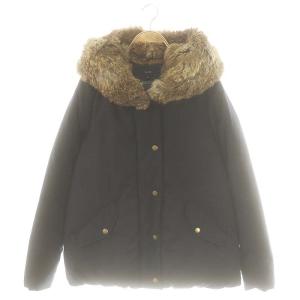 ダウンジャケット フード ラビットファー 38 ネイビー /ES OS AX