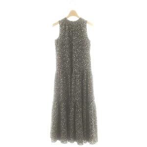 フローラルシャーリングネックノースリワンピース ロング 0 ブラック /DF OS AX