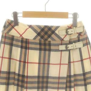 BURBERRY BLUE LABEL ラップスカート プリーツスカート ミニ チェック 36 マルチカラー /DF OS AX